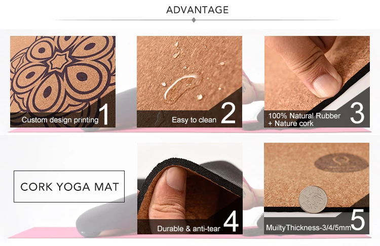 Non Slip Cork Yoga Mat Manufacturer, Private Label Cork Yoga Mats, Custom Printed Yoga Mats